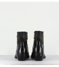 Boots courte santiag en cuir noir La Bottega Di Lisa - 3902