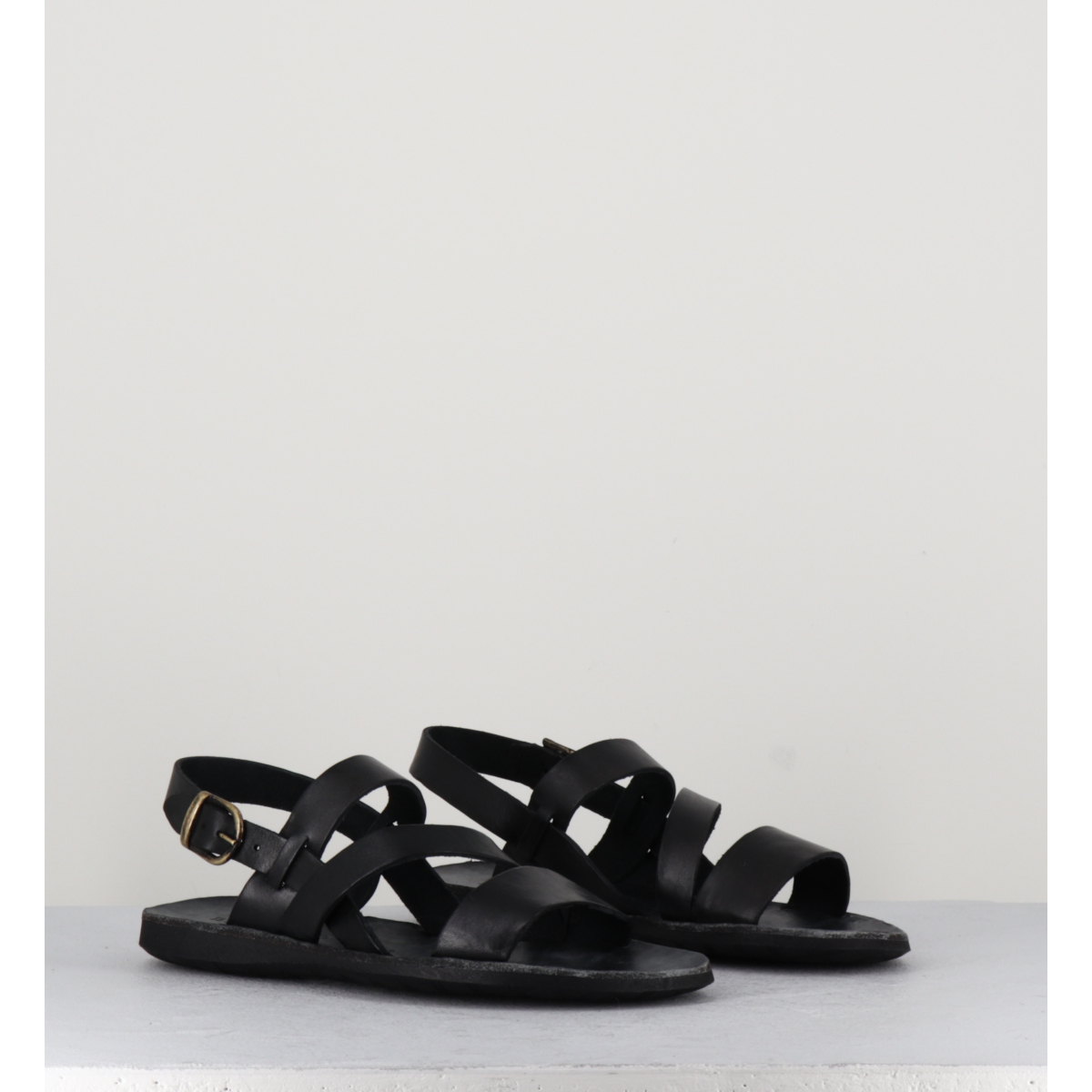 Sandales en cuir noir - 34556 NERO